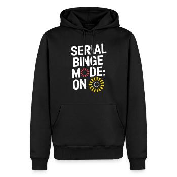 Marathon télévisé pour les accros du streaming - Sweat à capuche Premium bio Homme - noir - Devant - Nico (187cm)