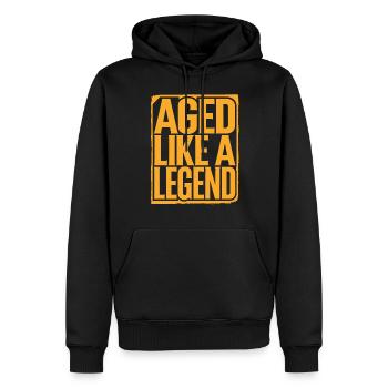 Vieilli comme une légende Anniversaire Vieillir - Sweat à capuche Premium bio Homme - noir - Devant - Nico (187cm)