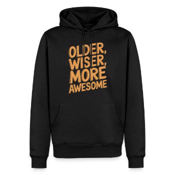 Older, Weiser, More Great Birthday Older - Men’s Premium Organic Hoodie - black - Front - Nico (187cm)