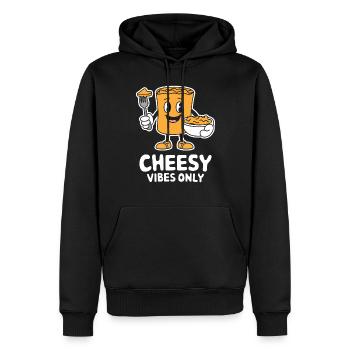 Cheesy Vibes Only Lustiger Cartoon - Männer Premium Bio Hoodie - Schwarz - Vorne - Nico (187cm)