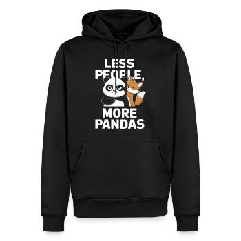 Moins de gens, plus de pandas - Sweat à capuche Premium bio Homme - noir - Devant - Nico (187cm)
