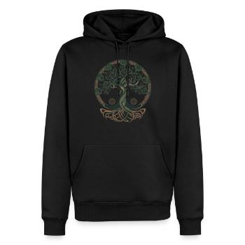 Neo Keltischer Baum des Lebens - Männer Premium Bio Hoodie - Schwarz - Vorne - Nico (187cm)