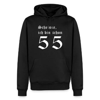 55 Jahre Lustiges 55 Geburtstag Birthday Geschenk - Männer Premium Bio Hoodie - Schwarz - Vorne - Nico (187cm)