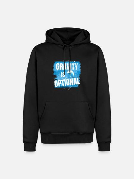 Gravity is optional - Flieger Spruch - Männer Premium Bio Hoodie - Schwarz