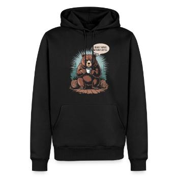 Café Bear pour les du matin - Sweat à capuche Premium bio Homme - noir - Devant - Nico (187cm)