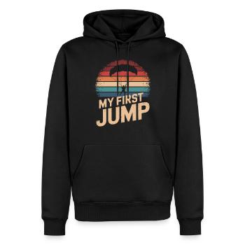Ma première aventure de saut en parachute - Sweat à capuche Premium bio Homme - noir - Devant - Nico (187cm)
