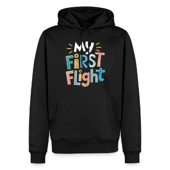 Ma première aventure aérienne pour les petits pilotes - Sweat à capuche Premium bio Homme - noir - Devant - Nico (187cm)