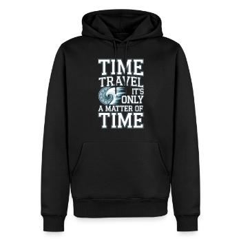 Passionné de science-fiction et de voyage dans le temps - Sweat à capuche Premium bio Homme - noir - Devant - Nico (187cm)