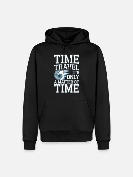Zeitreise-sci-fi-enthusiast Und Zeitmaschine - Männer Premium Bio Hoodie - Schwarz