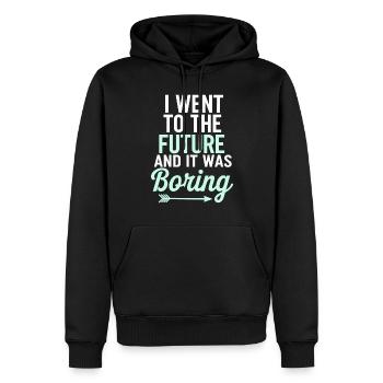 Passionné de science-fiction et de voyage dans le temps - Sweat à capuche Premium bio Homme - noir - Devant - Nico (187cm)