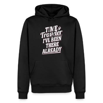 Passionné de science-fiction et de voyage dans le temps - Sweat à capuche Premium bio Homme - noir - Devant - Nico (187cm)