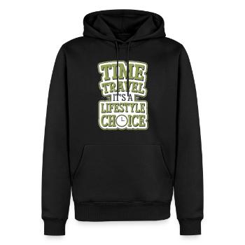 Passionné de science-fiction et de voyage dans le temps - Sweat à capuche Premium bio Homme - noir - Devant - Nico (187cm)