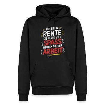 Ich bin in Rente – Witziges Ruhestand-Design - Männer Premium Bio Hoodie - Schwarz - Vorne - Nico (187cm)