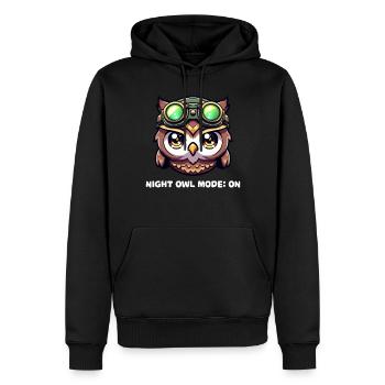 Mode Night Owl : sur Owl Design - Sweat à capuche Premium bio Homme - noir - Devant - Nico (187cm)