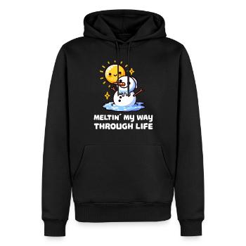 Schmelzen Meinen Weg Durch Das Leben Schneemann - Männer Premium Bio Hoodie - Schwarz - Vorne - Nico (187cm)