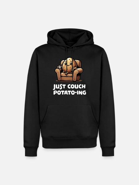 Gewoon Couch Potato-ing Grappige Aardappel - Herre Premium økologisk hoodie - sort