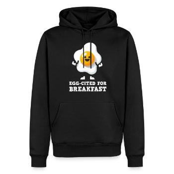 Egg-cited for Breakfast Cute Egg - Men’s Premium Organic Hoodie - black - Front - Nico (187cm)