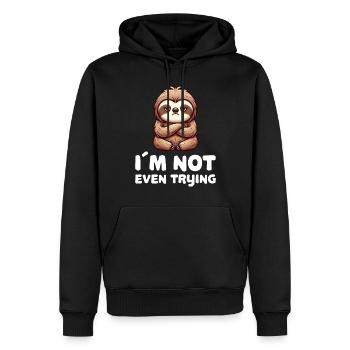 Ich versuche es nicht einmal mit lustigem Faultier - Männer Premium Bio Hoodie - Schwarz - Vorne - Nico (187cm)