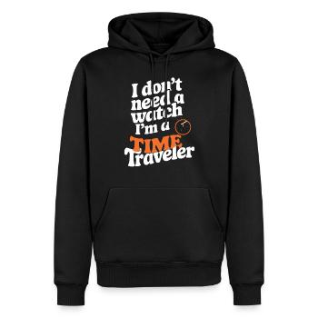 Passionné de science-fiction et de voyage dans le temps - Sweat à capuche Premium bio Homme - noir - Devant - Nico (187cm)