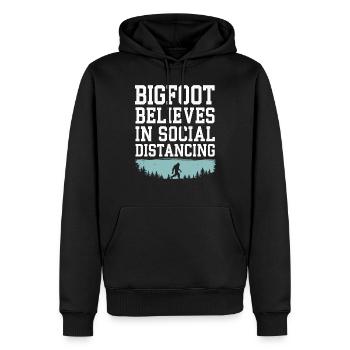 Bigfoot croyant Sasquatch Cryptide Créature de la forêt - Sweat à capuche Premium bio Homme - noir - Devant - Nico (187cm)