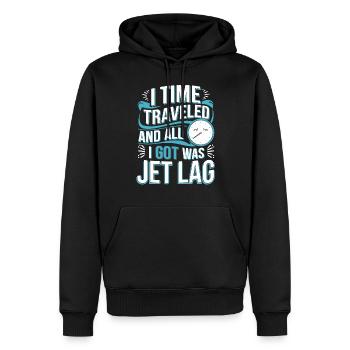 Passionné de science-fiction et de voyage dans le temps - Sweat à capuche Premium bio Homme - noir - Devant - Nico (187cm)