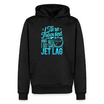 Passionné de science-fiction et de voyage dans le temps - Sweat à capuche Premium bio Homme - noir - Devant - Nico (187cm)