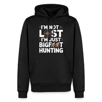 Bigfoot croyant Sasquatch Cryptide Créature de la forêt - Sweat à capuche Premium bio Homme - noir - Devant - Nico (187cm)