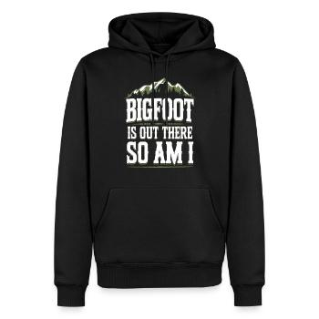 Bigfoot croyant Sasquatch Cryptide Créature de la forêt - Sweat à capuche Premium bio Homme - noir - Devant - Nico (187cm)