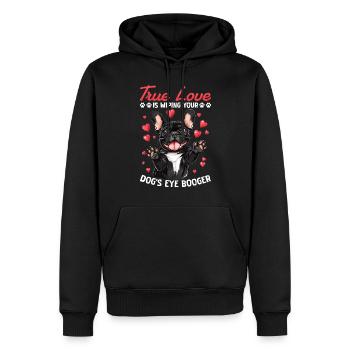 Bouledogue Français Frechie Race de chien True Love - Sweat à capuche Premium bio Homme - noir - Devant - Nico (187cm)