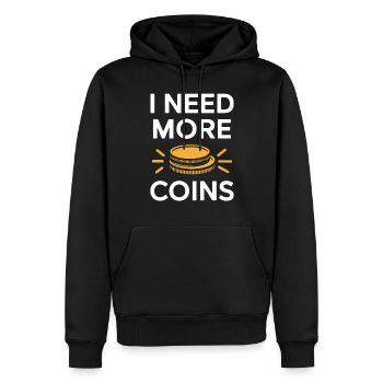 Numismatique : j’ai besoin de plus de pièces - Sweat à capuche Premium bio Homme - noir - Devant - Nico (187cm)