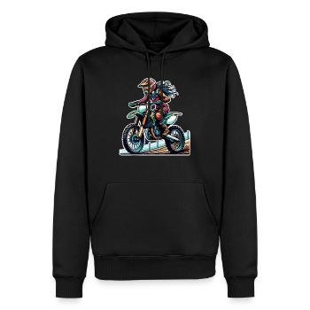 Motocross Femmes Filles Fille - Sweat à capuche Premium bio Homme - noir - Devant - Nico (187cm)
