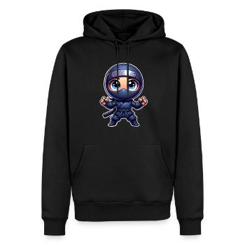 Ninja - Männer Premium Bio Hoodie - Schwarz - Vorne - Nico (187cm)