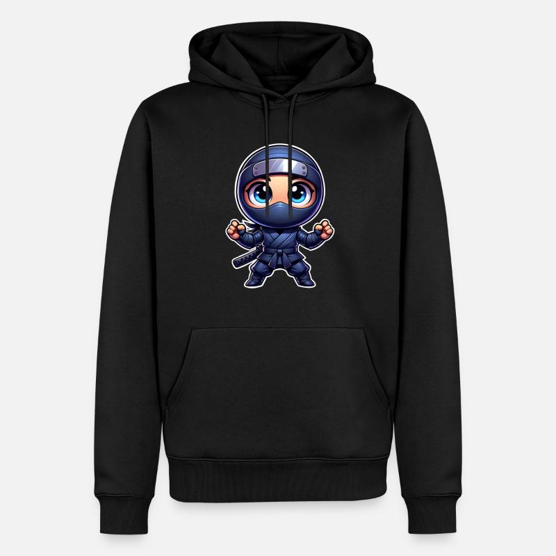 Ninja - Männer Premium Bio Hoodie - Schwarz