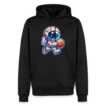 Astronaute de basket-ball - Sweat à capuche Premium bio Homme - noir - Devant - Nico (187cm)