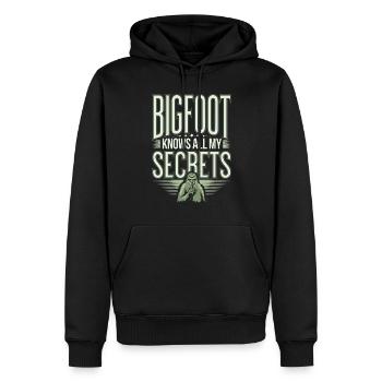 Bigfoot Believer Sasquatch Cryptid Forest Creature - Männer Premium Bio Hoodie - Schwarz - Vorne - Nico (187cm)