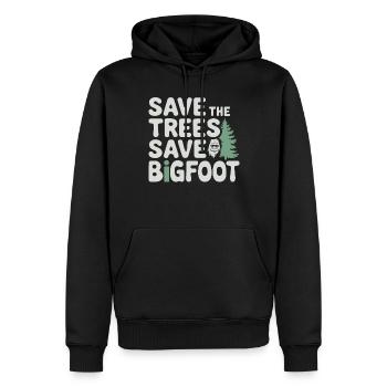 Bigfoot croyant Sasquatch Cryptide Créature de la forêt - Sweat à capuche Premium bio Homme - noir - Devant - Nico (187cm)