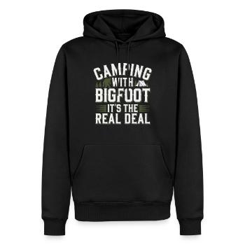 Bigfoot croyant Sasquatch Cryptide Créature de la forêt - Sweat à capuche Premium bio Homme - noir - Devant - Nico (187cm)