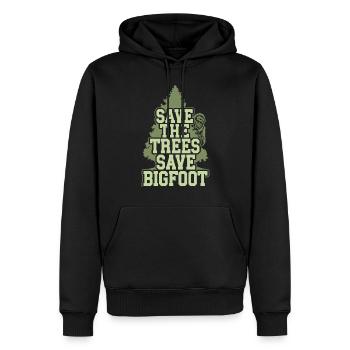 Bigfoot croyant Sasquatch Cryptide Créature de la forêt - Sweat à capuche Premium bio Homme - noir - Devant - Nico (187cm)