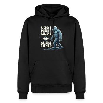 Bigfoot croyant Sasquatch Cryptide Créature de la forêt - Sweat à capuche Premium bio Homme - noir - Devant - Nico (187cm)