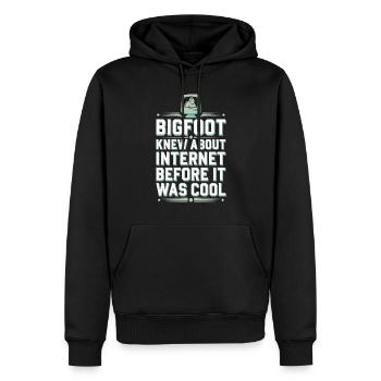Bigfoot croyant Sasquatch Cryptide Créature de la forêt - Sweat à capuche Premium bio Homme - noir - Devant - Nico (187cm)