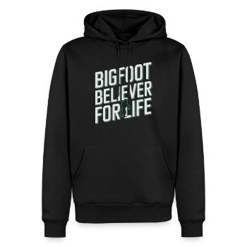 Bigfoot croyant Sasquatch Cryptide Créature de la forêt - Sweat à capuche Premium bio Homme - noir - Devant - Nico (187cm)