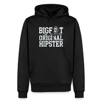 Bigfoot Believer Sasquatch Cryptid Forest Creature - Männer Premium Bio Hoodie - Schwarz - Vorne - Nico (187cm)