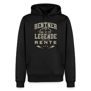 Rentner 2025 - Männer Premium Bio Hoodie - Schwarz - Vorne - Nico (187cm)
