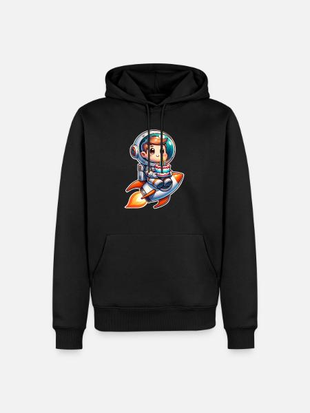 Astronaut Birthday Rocket - Men’s Premium Organic Hoodie - black