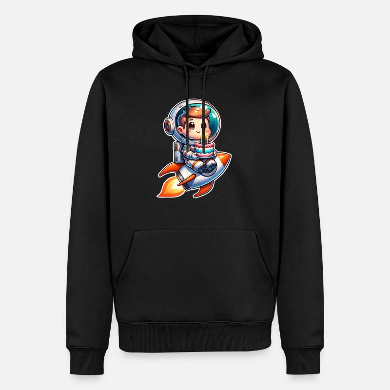Astronaute Anniversaire Fusée - Sweat à capuche Premium bio Homme - noir