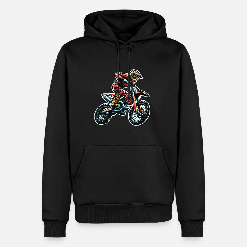 Motocross - Sweat à capuche Premium bio Homme - noir
