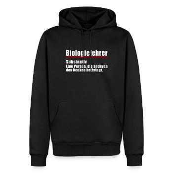 Biologielehrer Denken beibringt Biologe Lehrer - Männer Premium Bio Hoodie - Schwarz - Vorne - Nico (187cm)