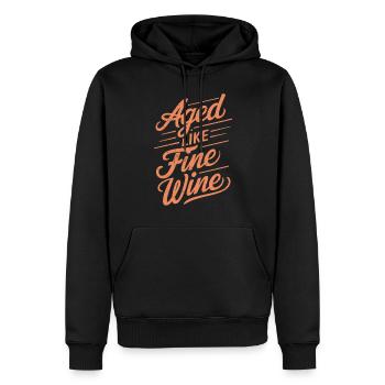 Birthday Getting Older Like a Good Wine - Men’s Premium Organic Hoodie - black - Front - Nico (187cm)