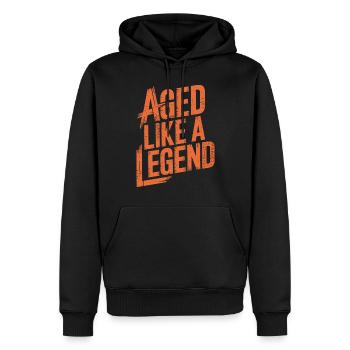 Vieilli comme une légende Anniversaire Vieillir - Sweat à capuche Premium bio Homme - noir - Devant - Nico (187cm)
