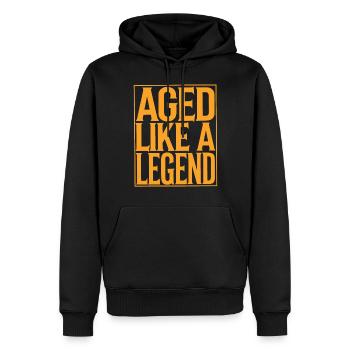 Vieilli comme une légende fête d’anniversaire - Sweat à capuche Premium bio Homme - noir - Devant - Nico (187cm)